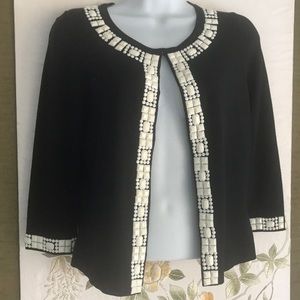 Karen Kane black cardi embellishments S